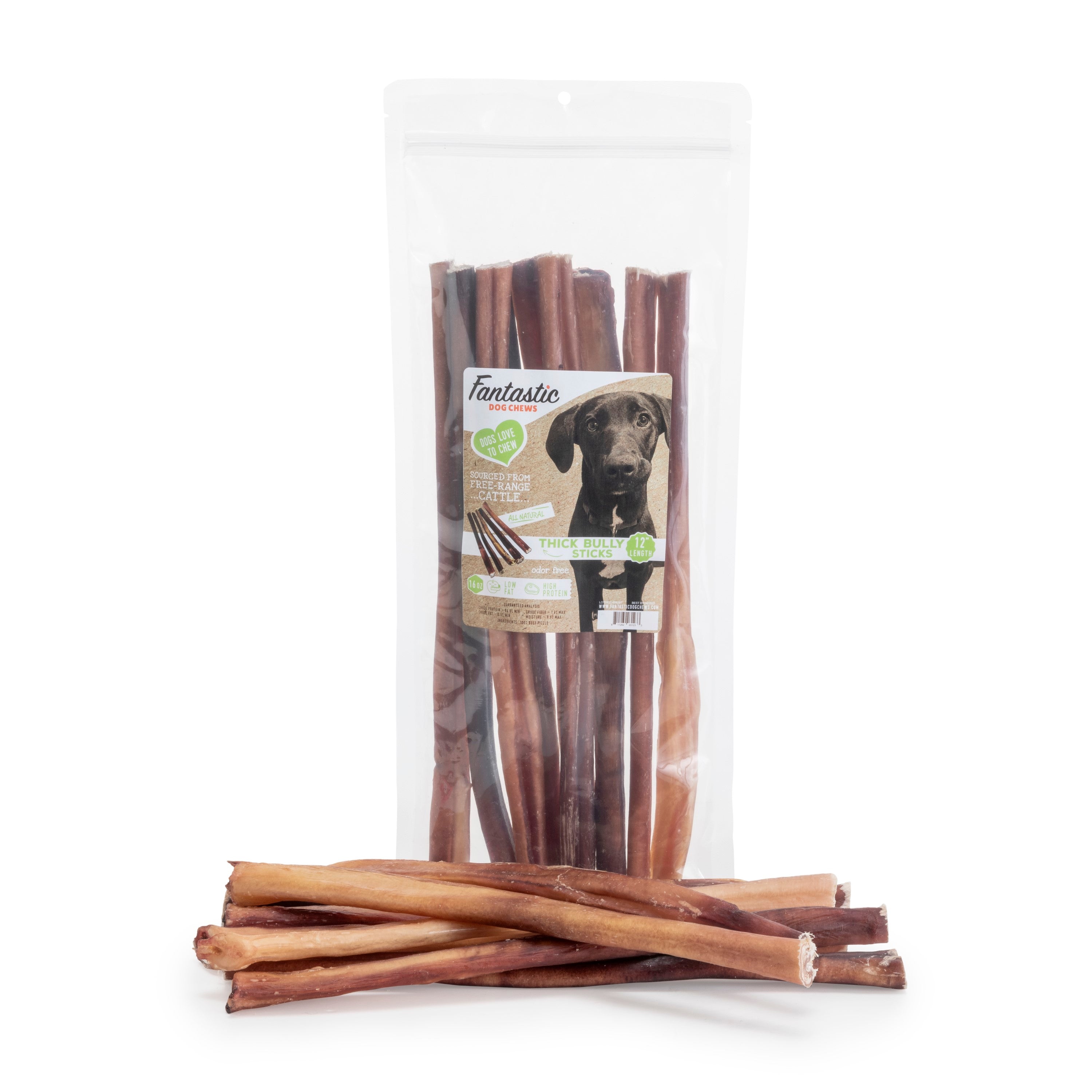 12" Thick Odor Free Bully Sticks - 16 oz