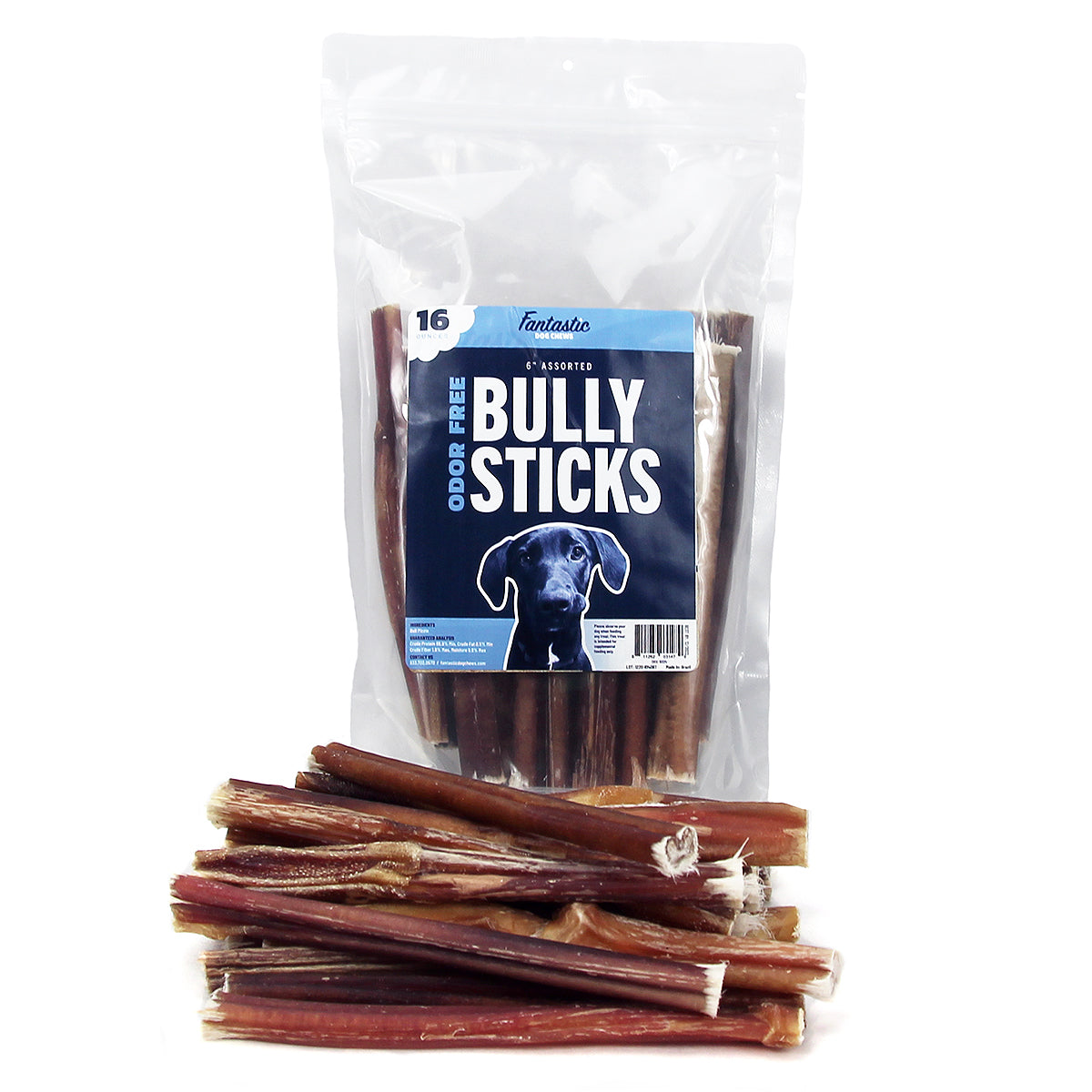 6" Odor Free Bully Sticks - 16 oz