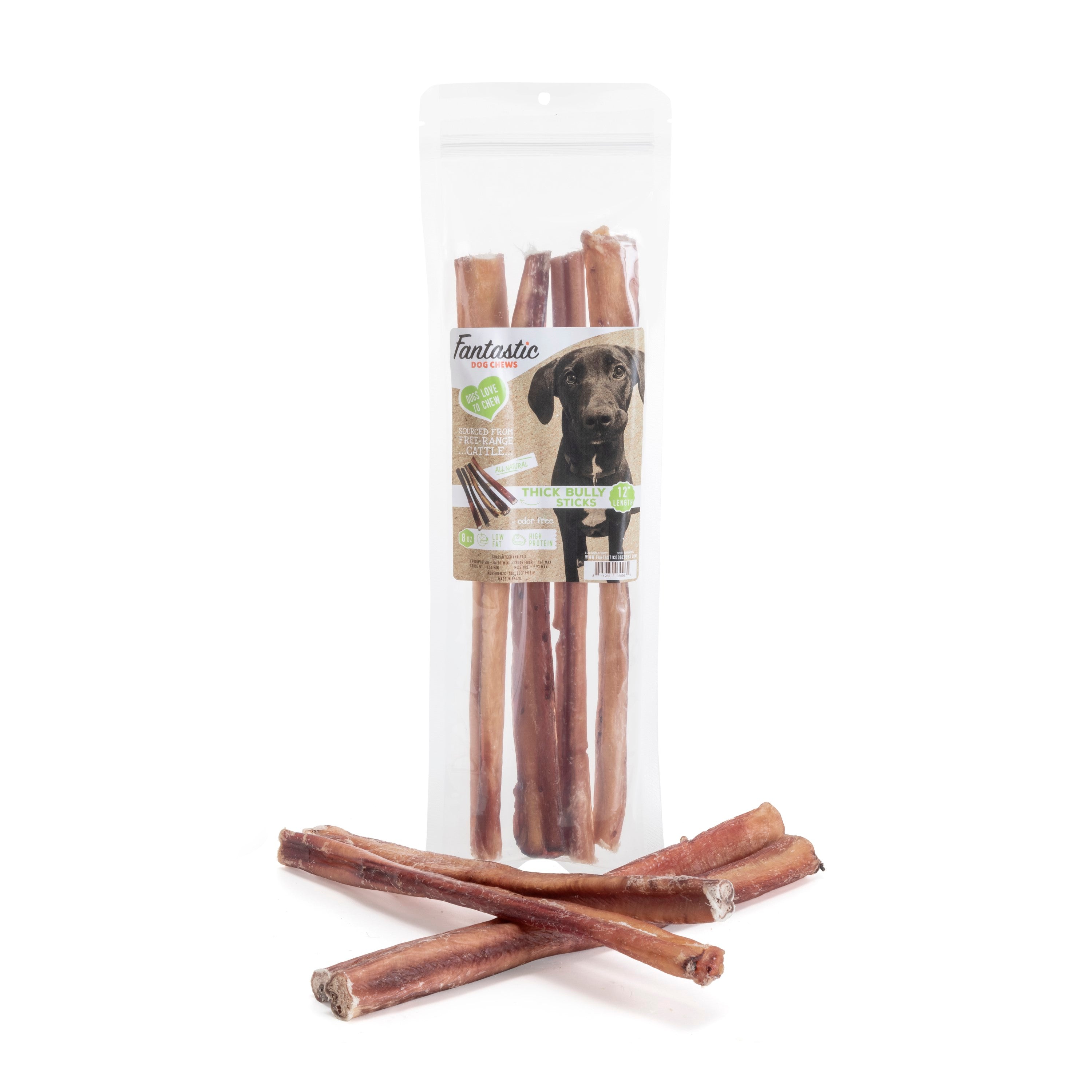 12" Thick Odor Free Bully Sticks - 8 oz