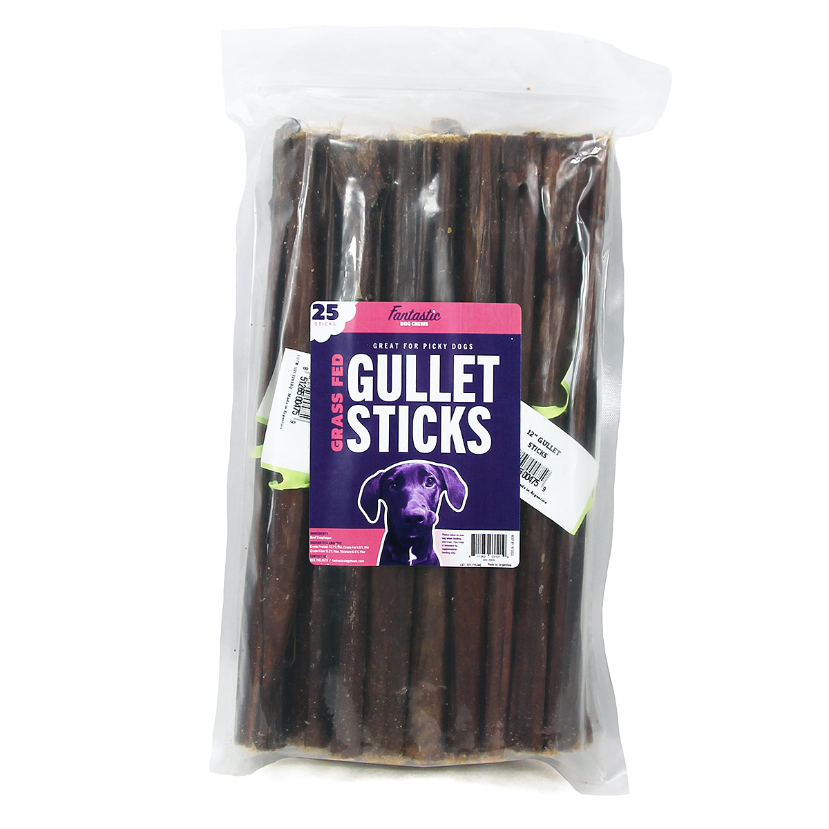 12" Beef Gullet Sticks - 25 Pack Bulk